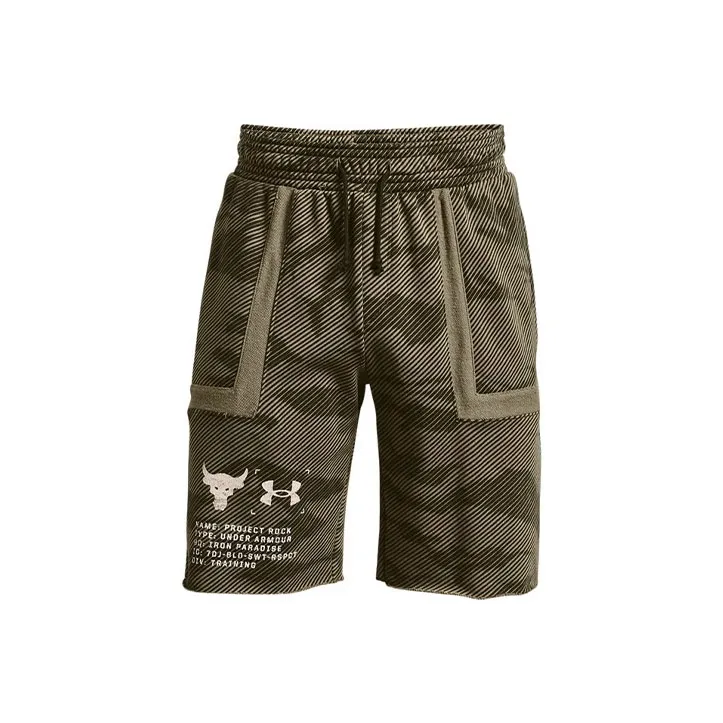 Under Armour Project Rock Collection Casual Shorts Men Army Green