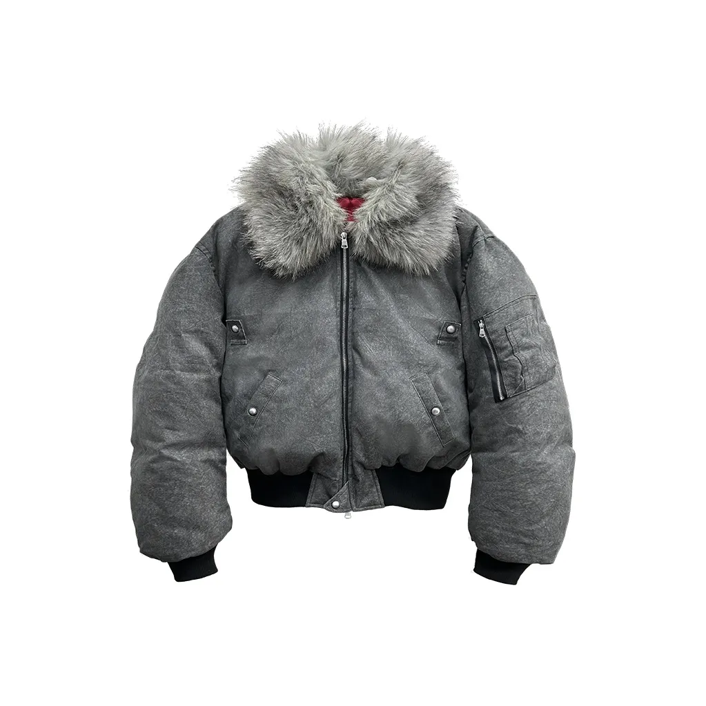 WANNA LAB Puffer Jacket Unisex Gray
