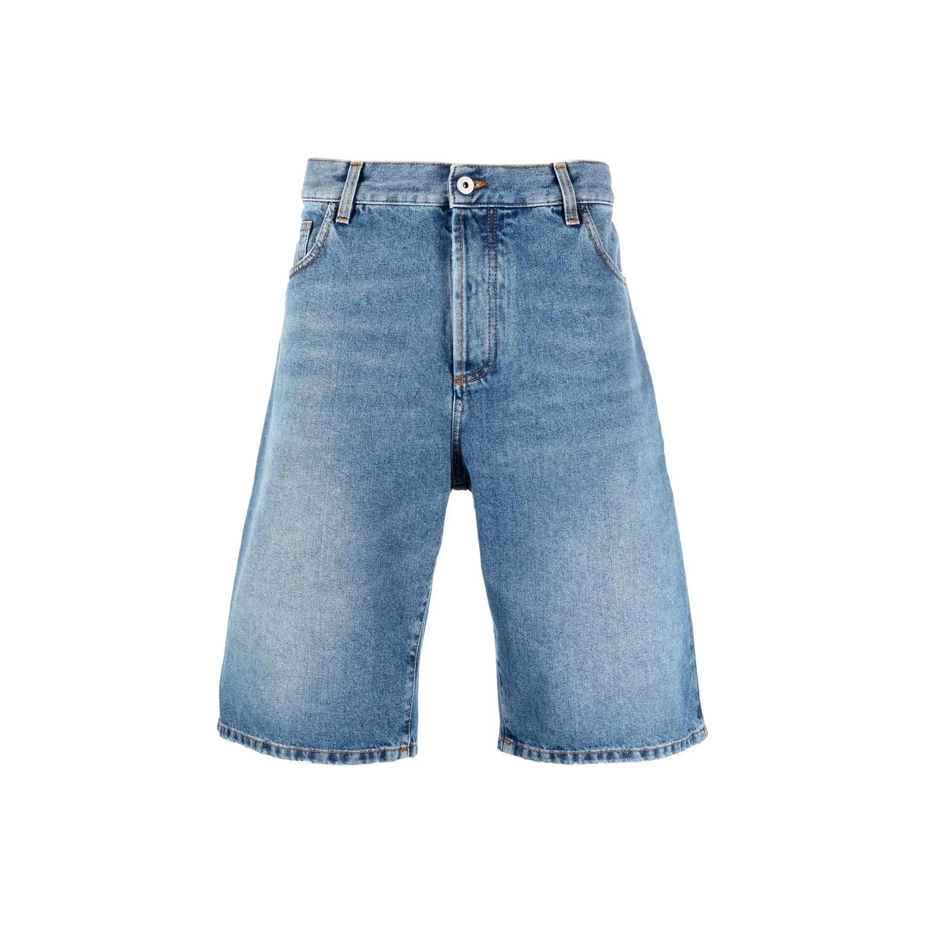 Marcelo Burlon County Of Milan Cross Embroidered Knee length Denim Shorts