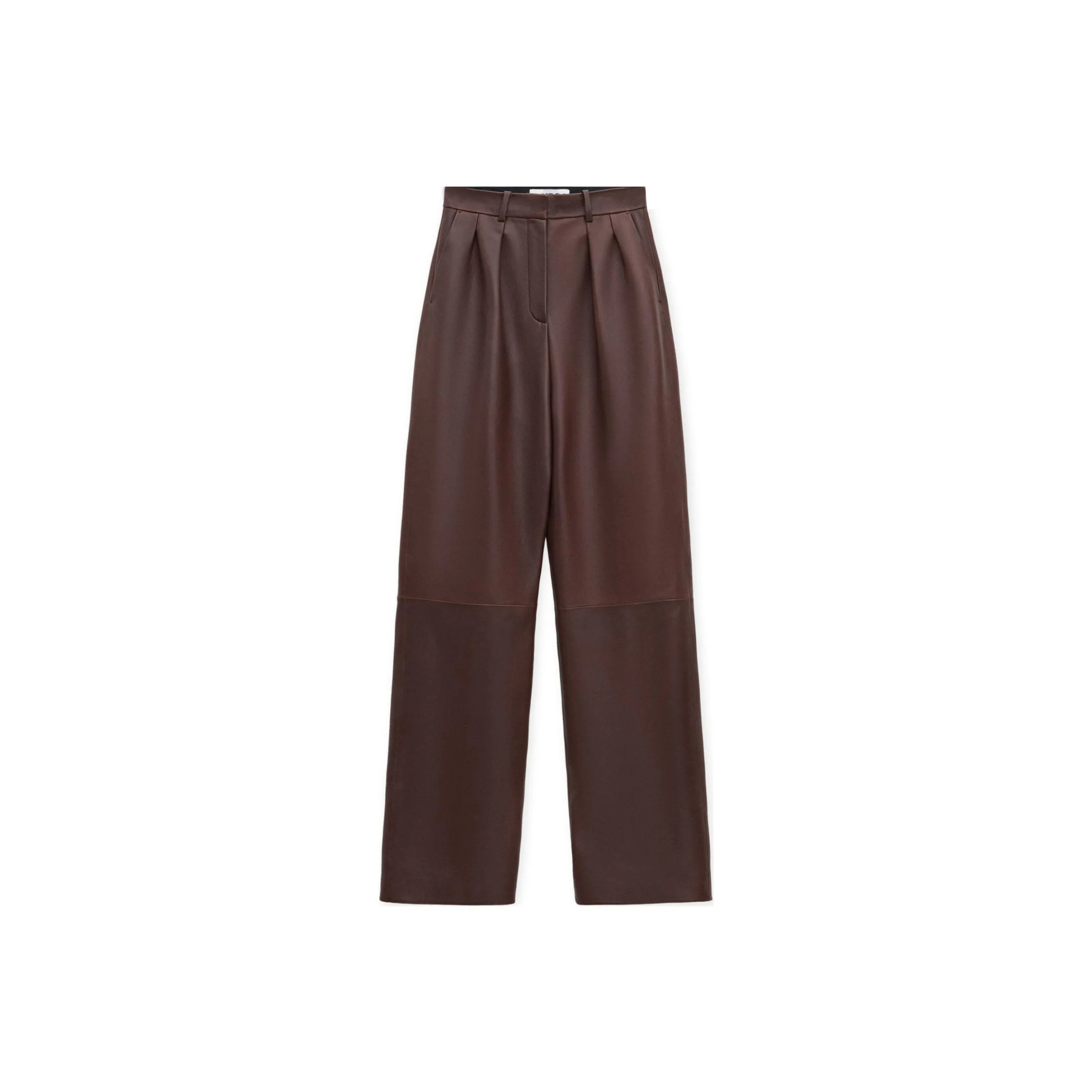 LOEWE FW24 Leather Pants Men's Dark Brown