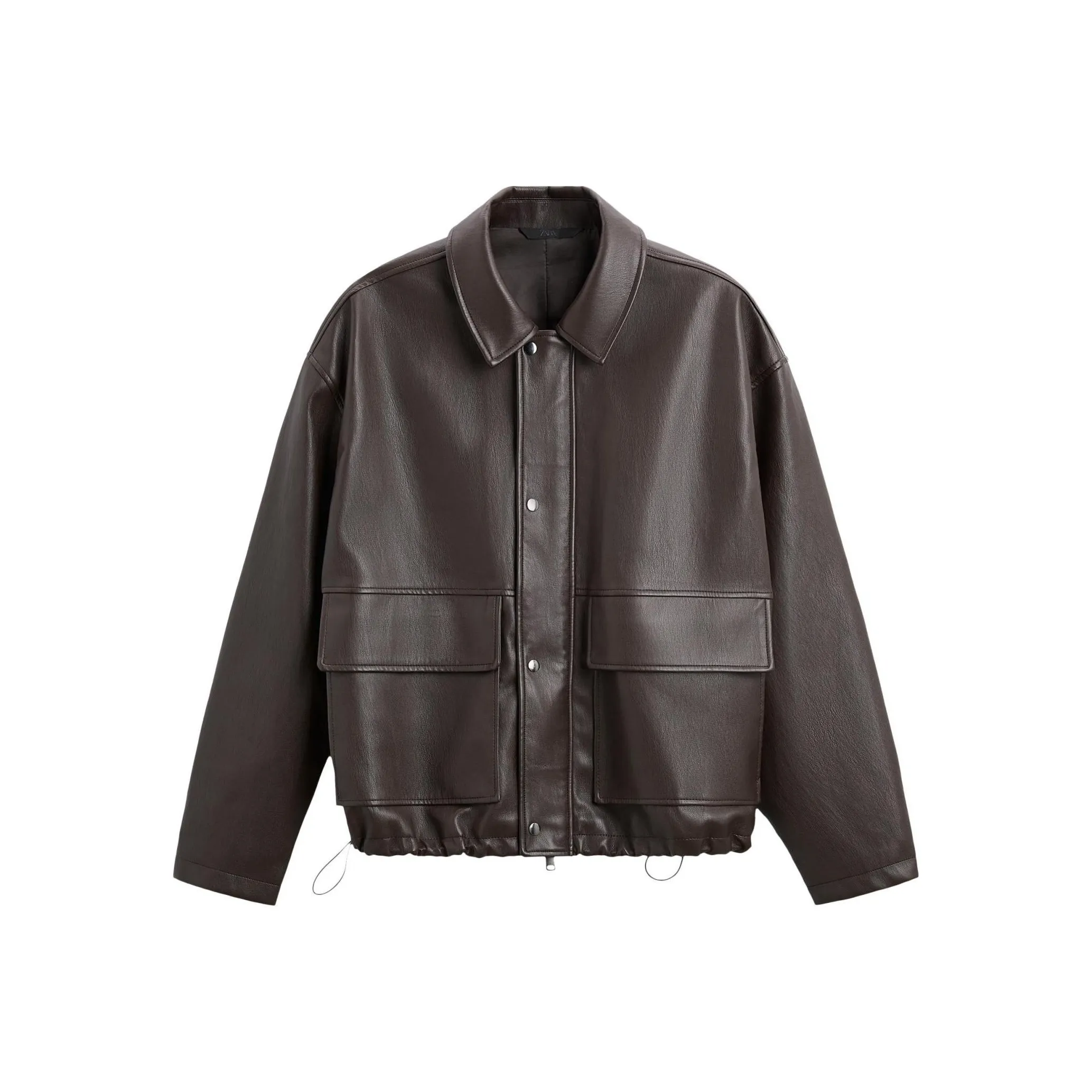 ZARA Leather Jacket Men's Brown