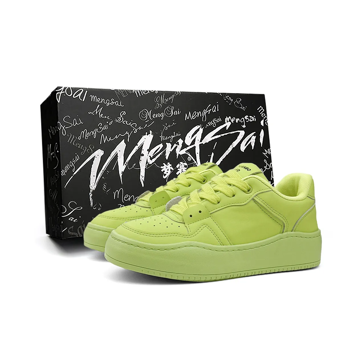 Mengsai Износостойкий и Легкий Низкий Топ Скейтборд Кроссовки Женские Неон Зеленый