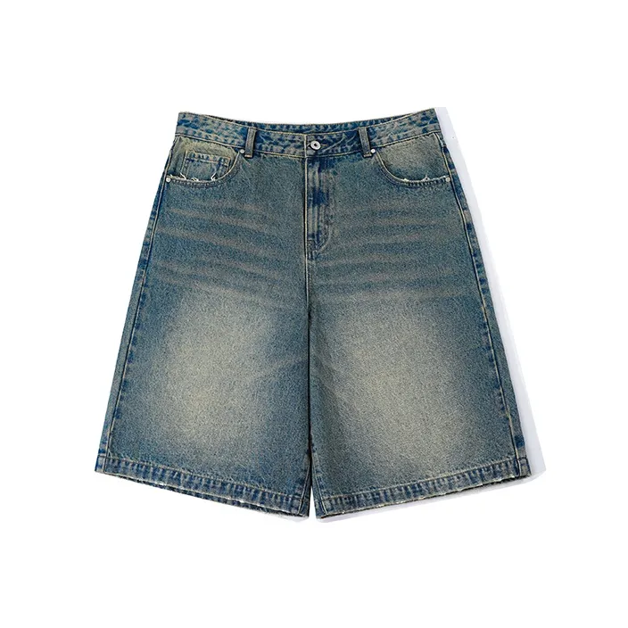 DIMC Промытый синий Унисекс Джинсовые шорты