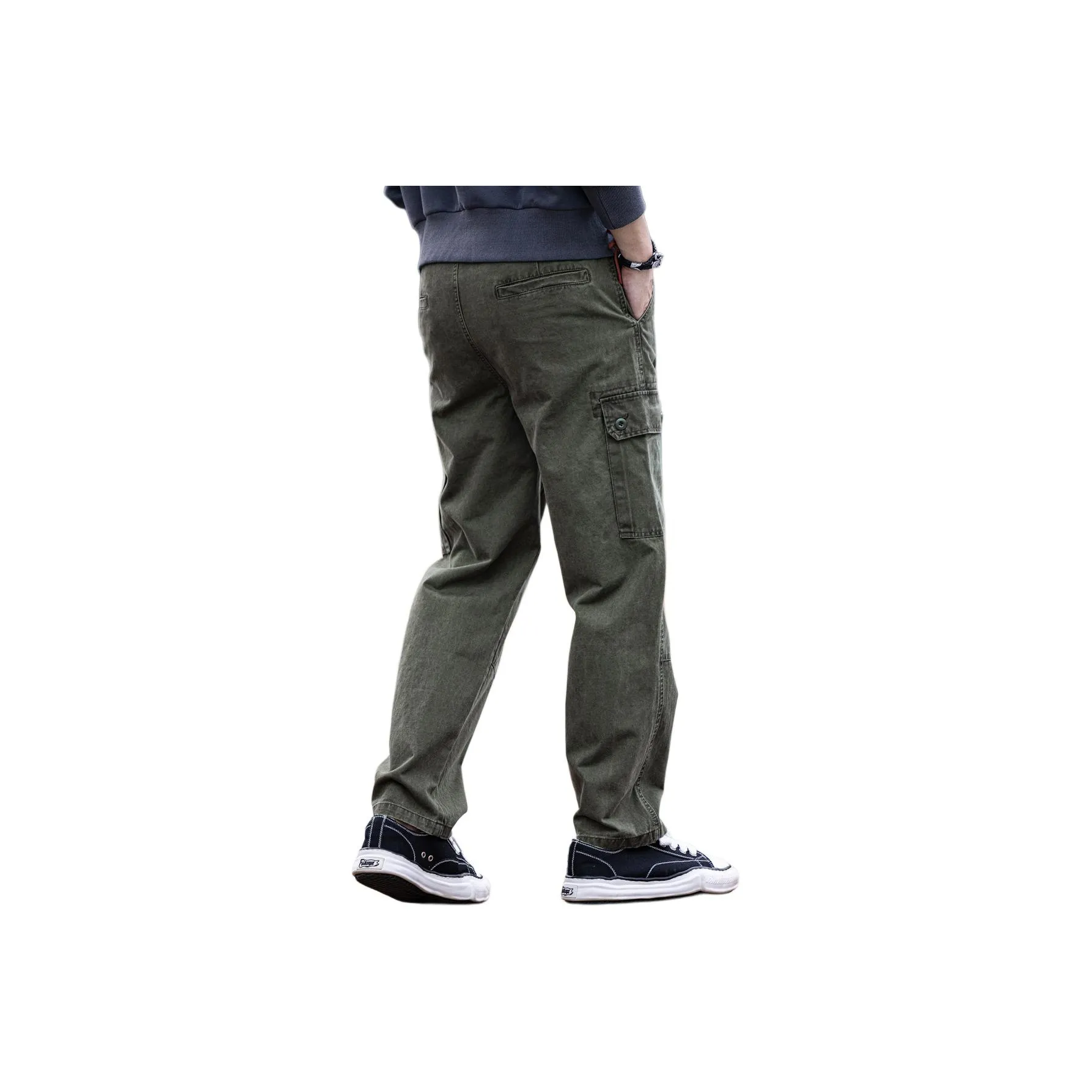 GELANLU Карго Брюки Унисекс Армейский Зеленый