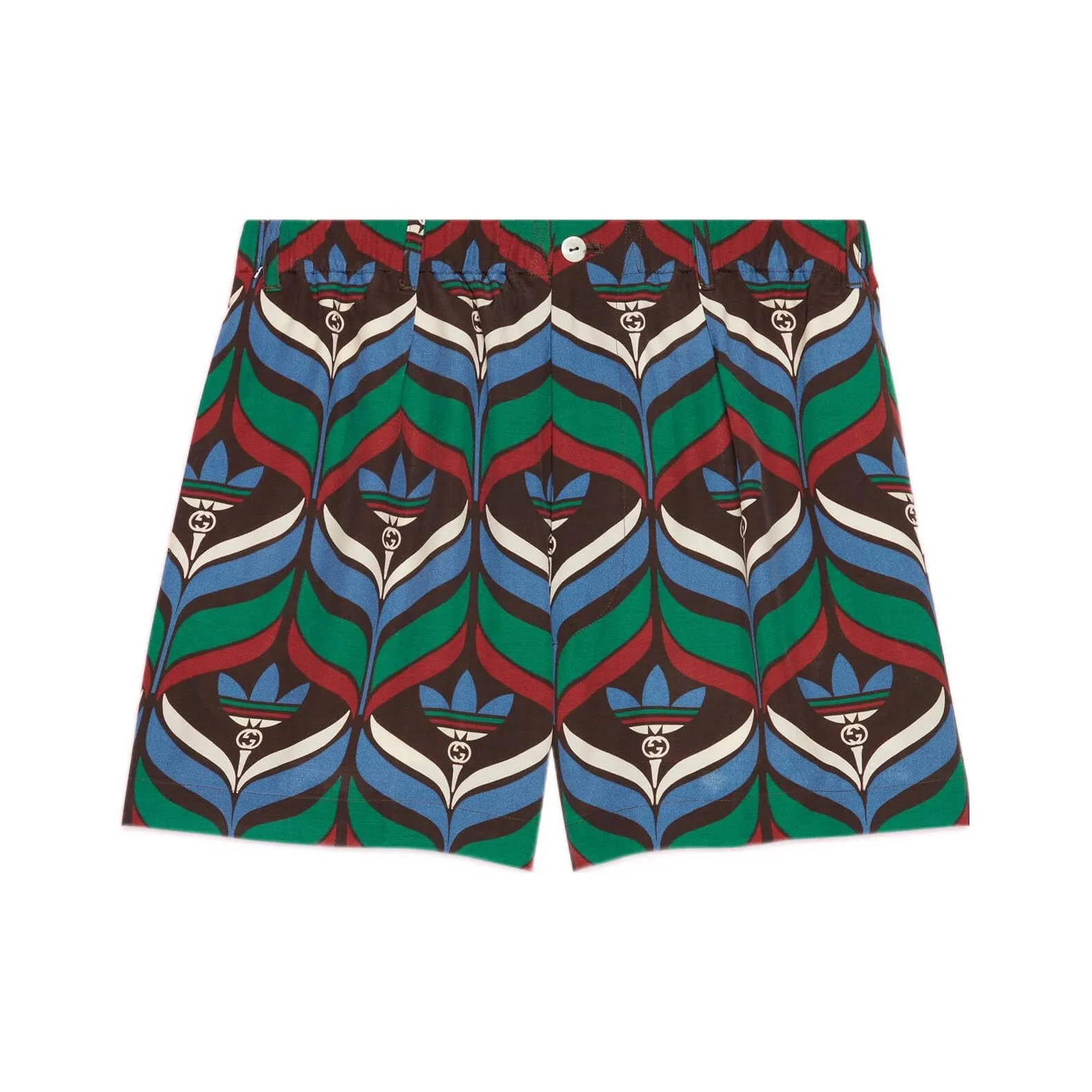 GUCCI X Adidas Trefoil Print Shorts