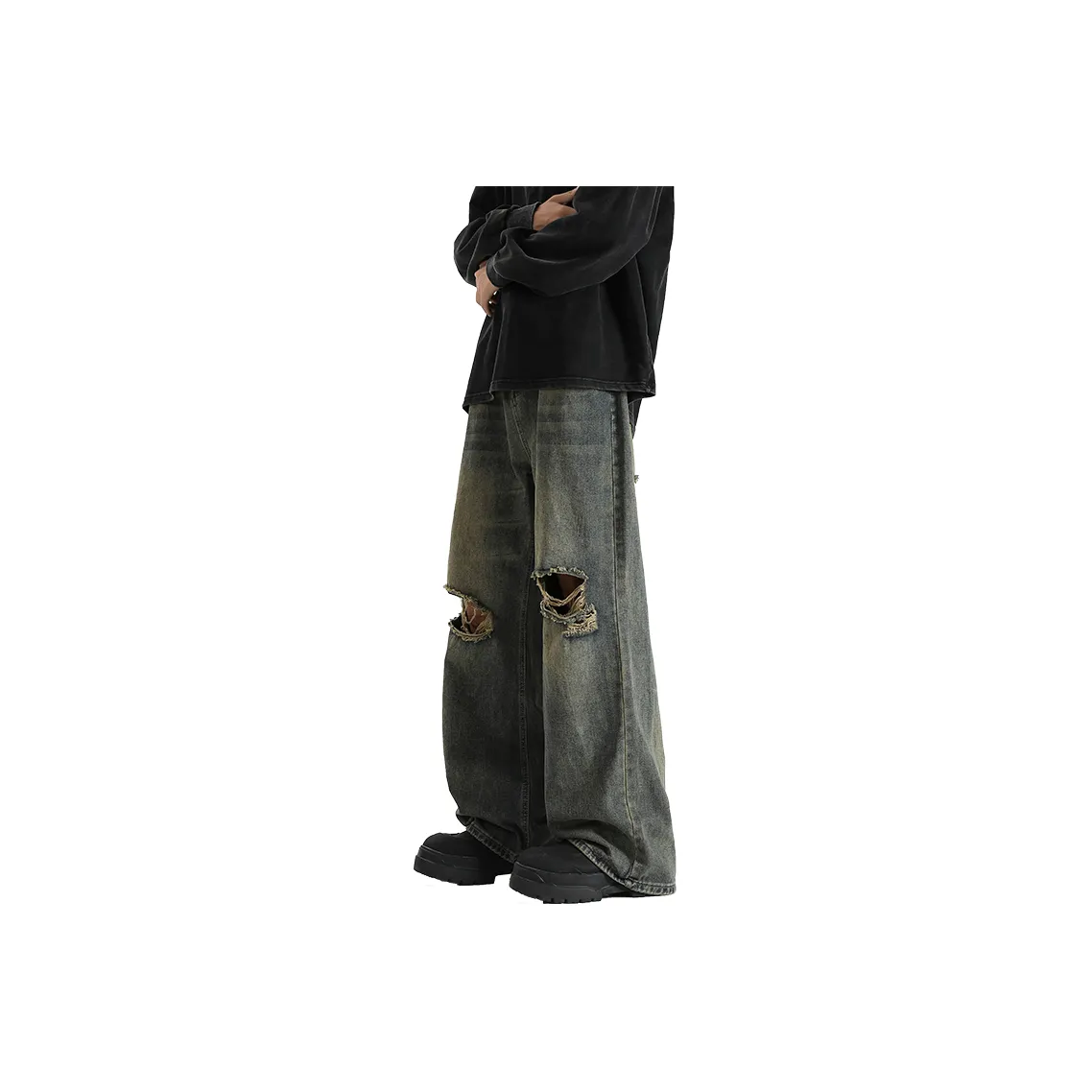Qnxeey jeans Shorts Unisex Vintage Blue