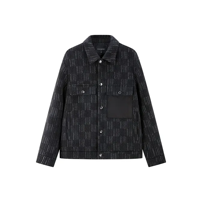 PEACEBIRD MEN Админ Куртка Двойная Сторонняя Шерстяная Куртка Унисекс