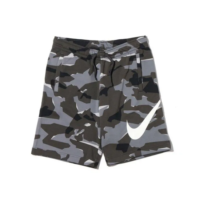 Nike gato Large Logo Print Drawstring Shorts Grey Camo