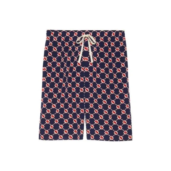 GUCCI Gg Hexagon Silk Crepe Shorts