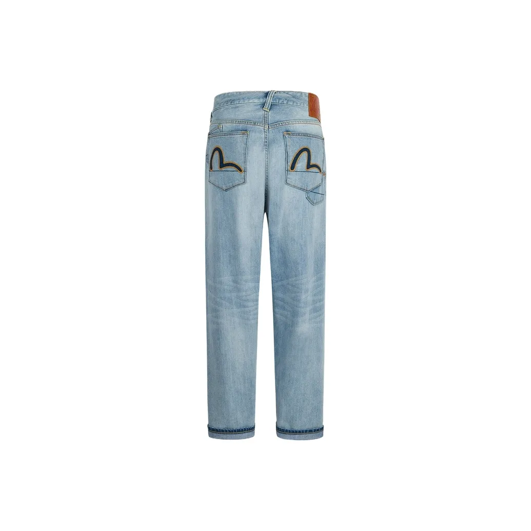 EVISU Seven pocket Washed Jeans