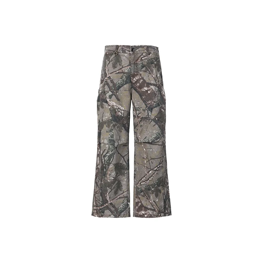 GTRG Casual Pants Unisex Brown Branch Camouflage