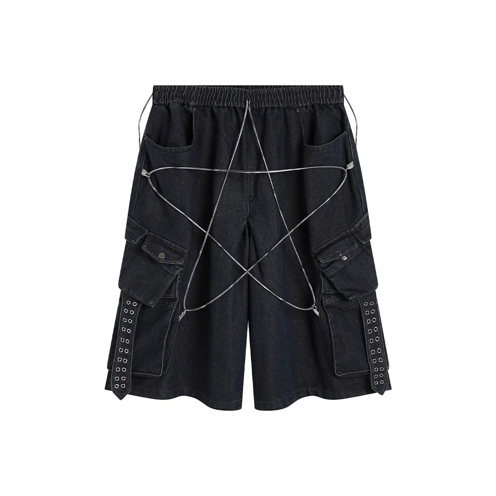 DND4DES Denim Shorts Unisex Navy Blue