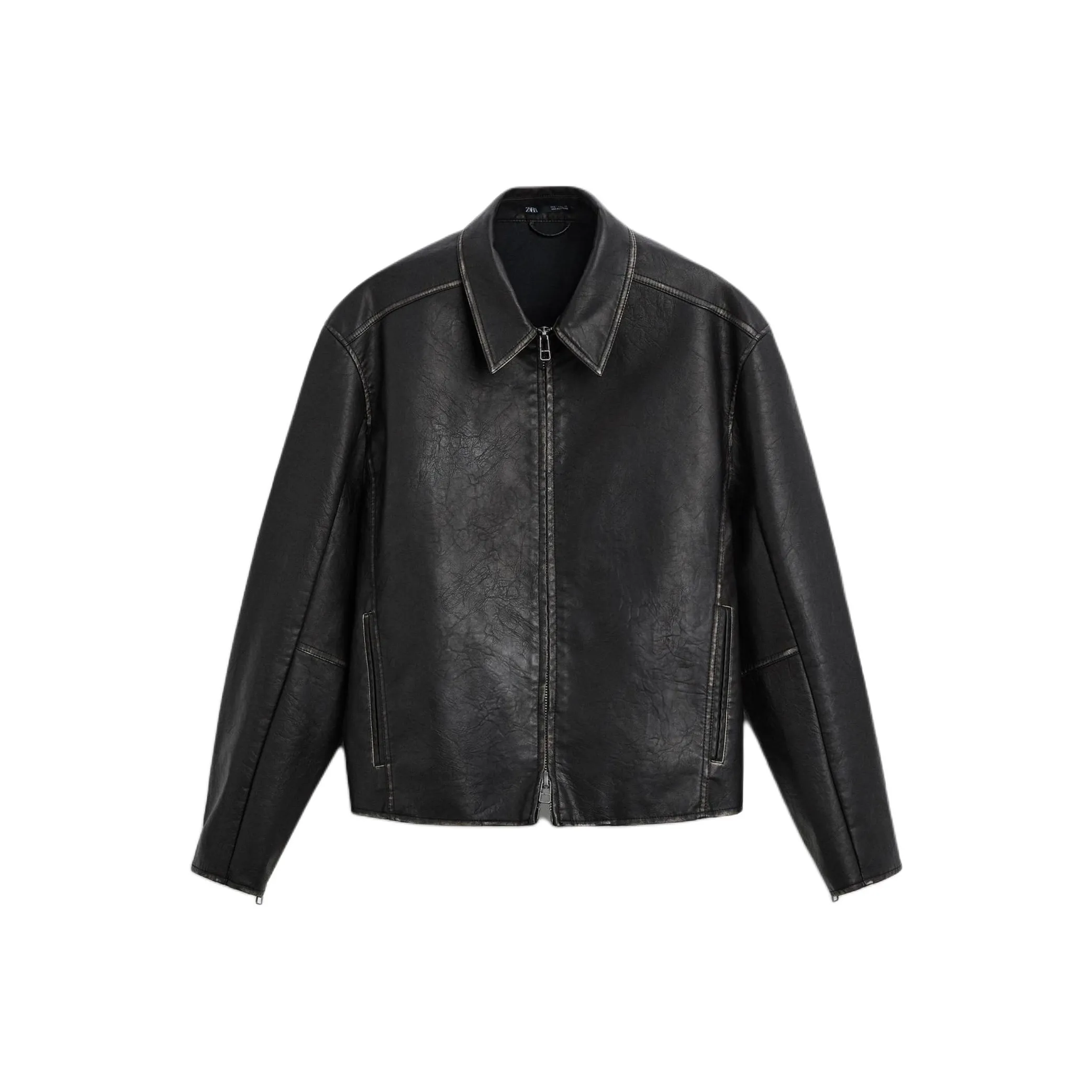 ZARA Leather Jacket Men's Black