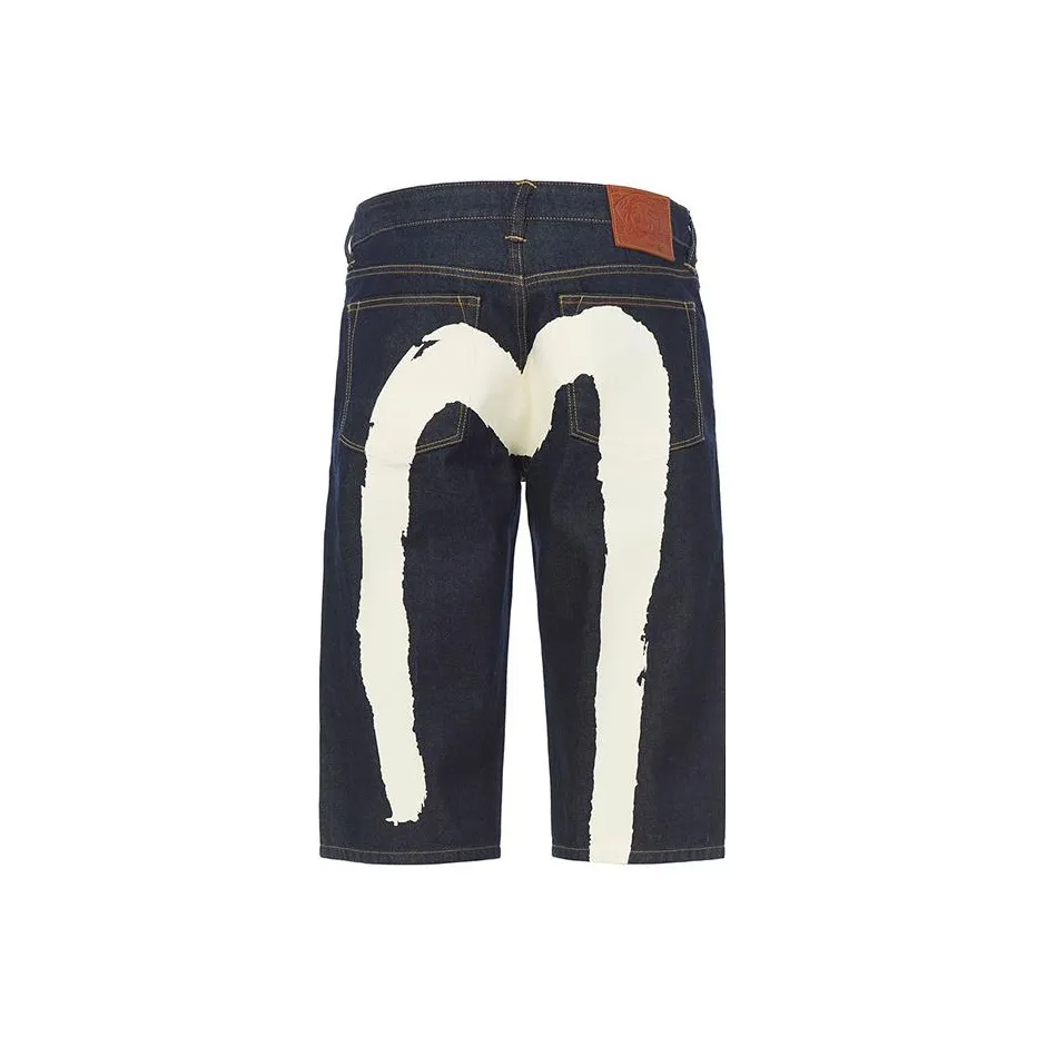 EVISU Fitted Shorts Men's Denim Blue