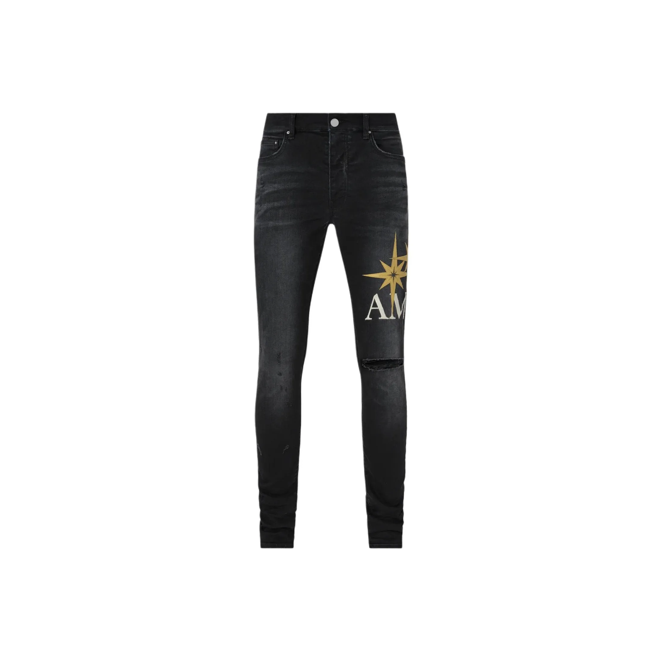 AMIRI Starburst Appliqué Distressed Jeans