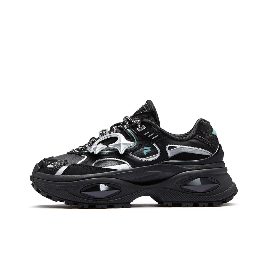 FILA FUSION BIANCO III Low Топ Толстоподошвенные кроссовки Женские Черный Серебряный