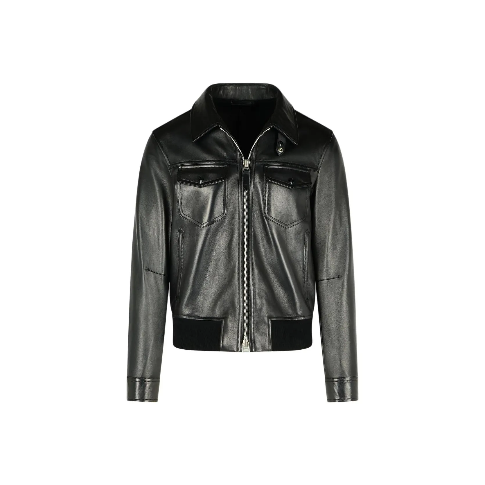 TOM FORD Leather Contrast Zipped Jacket