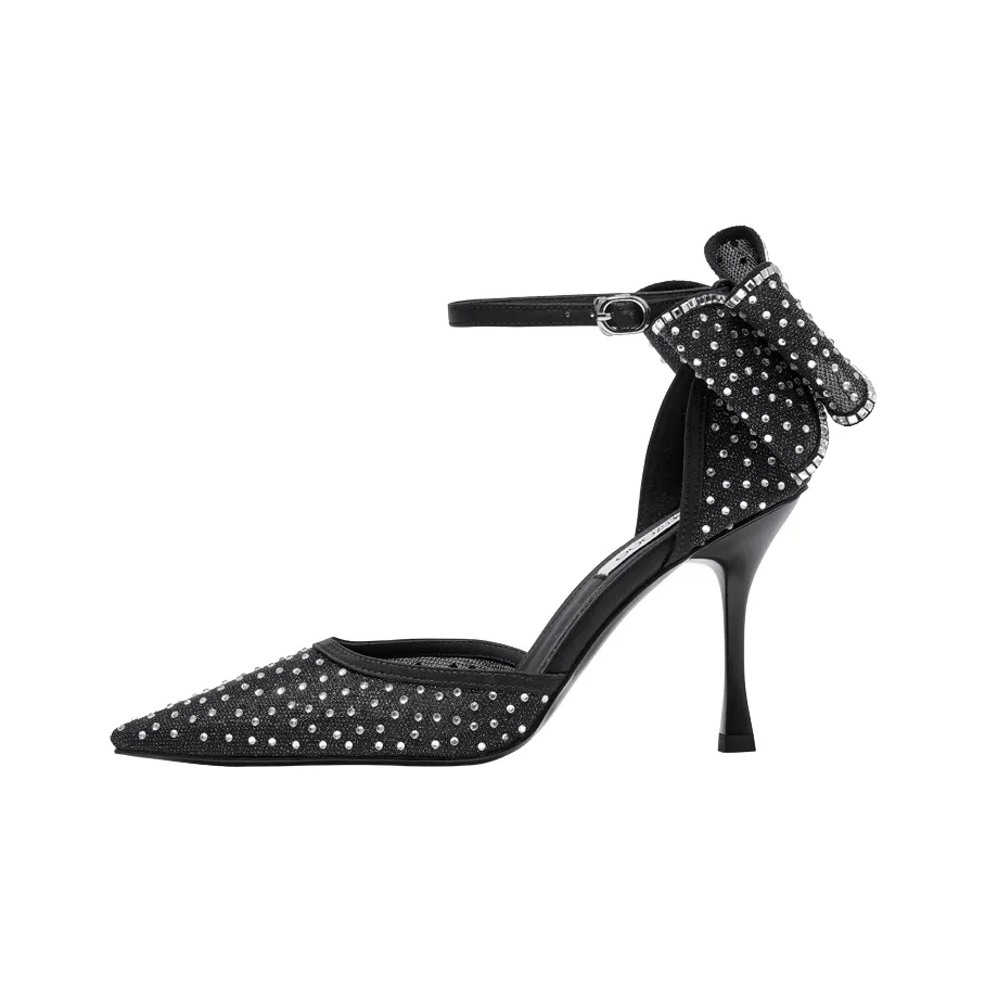 SHOESZOOO Summer Fashion Apparel Sandal Slim Heel High Heels 9cm Women's Hepburn Black