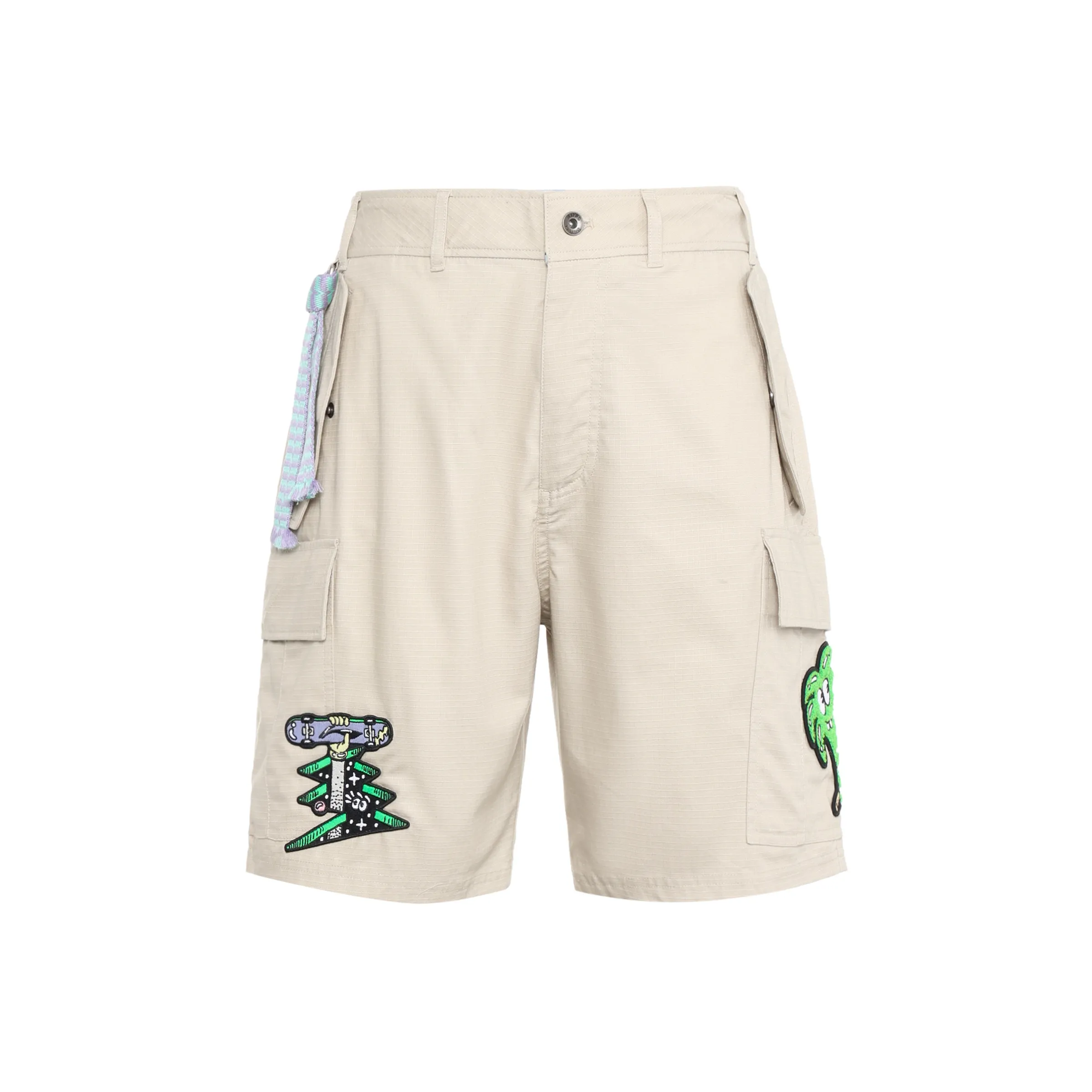 Brave Soul loose fit shorts with contrast tipping in blue