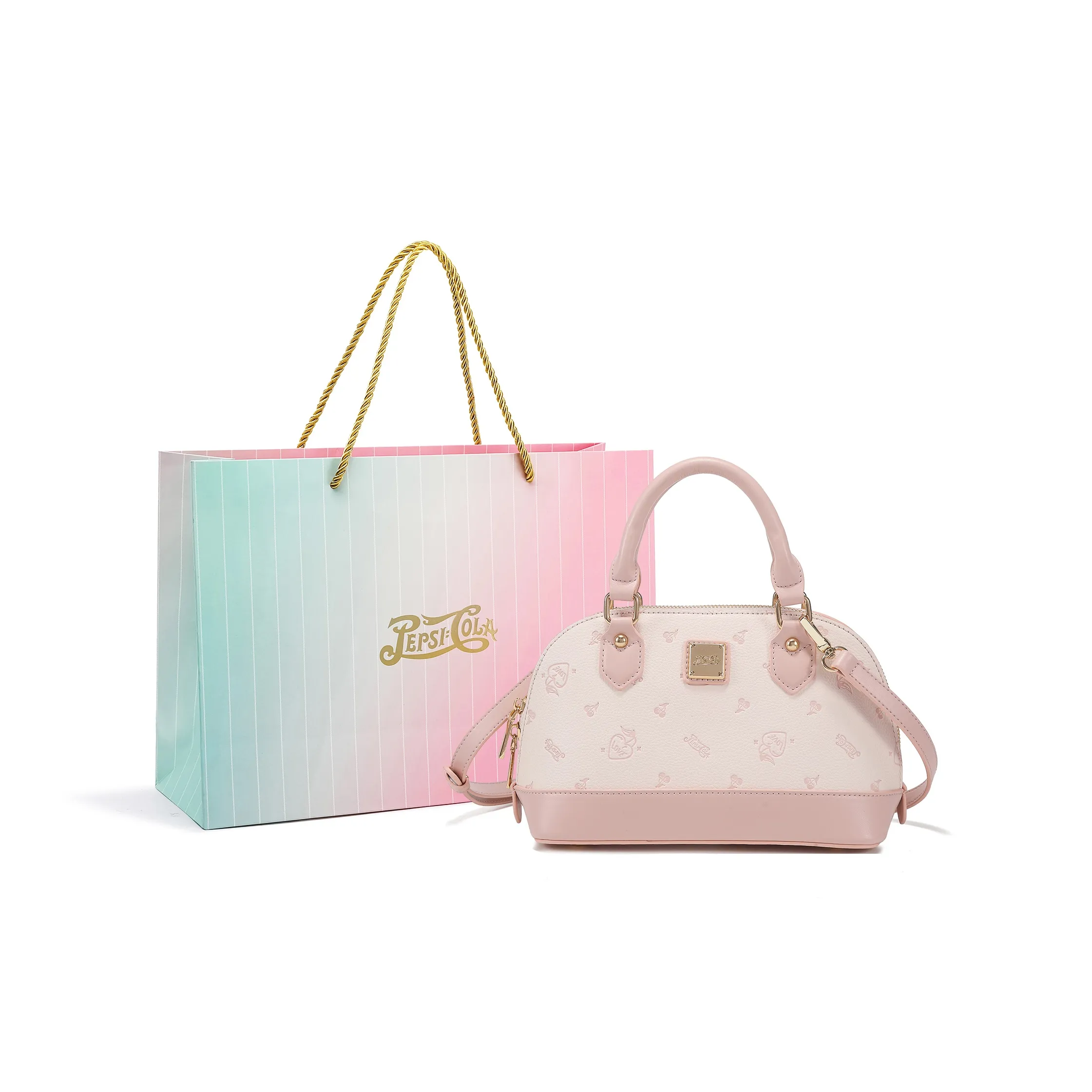 Pepsi ПУ (полиуретан) Купольная сумка Сумка через плечо Сумка обычная Женская Вишневый цветок Розовый