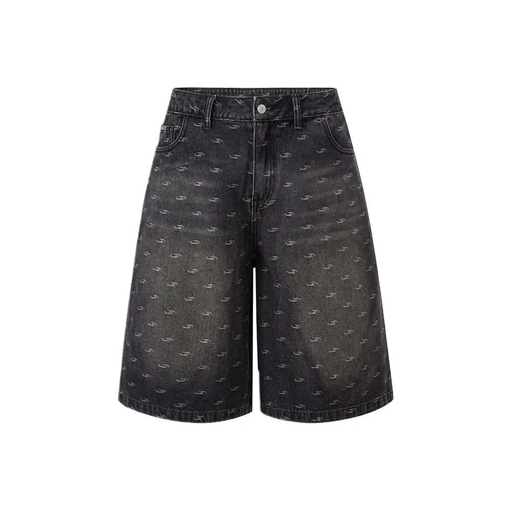 IMXS Denim Shorts Unisex Faded Black