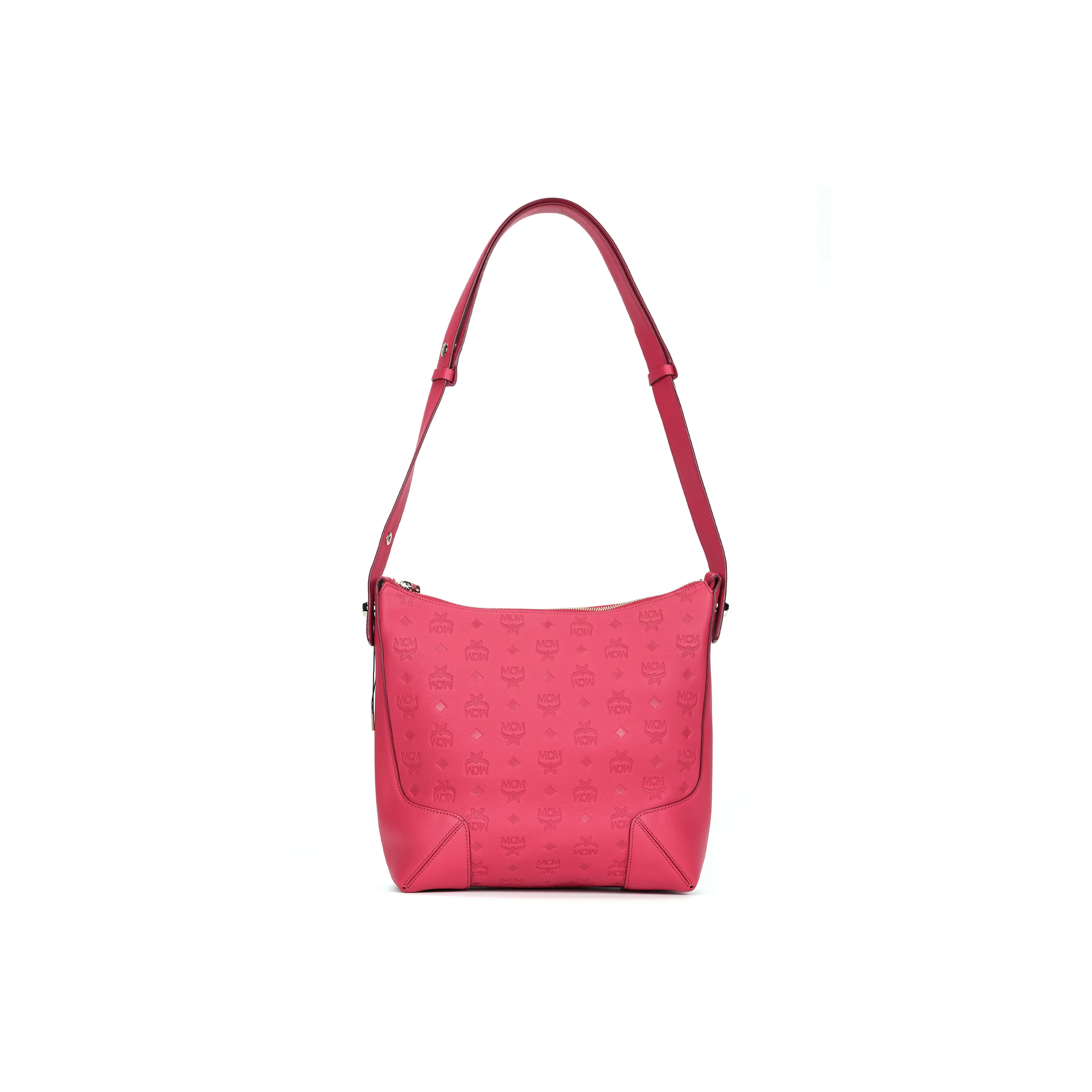 MCM Leather, Cow Leather Handbag, Crossbody Bag, Shoulder Bag Medium Size Women's Red