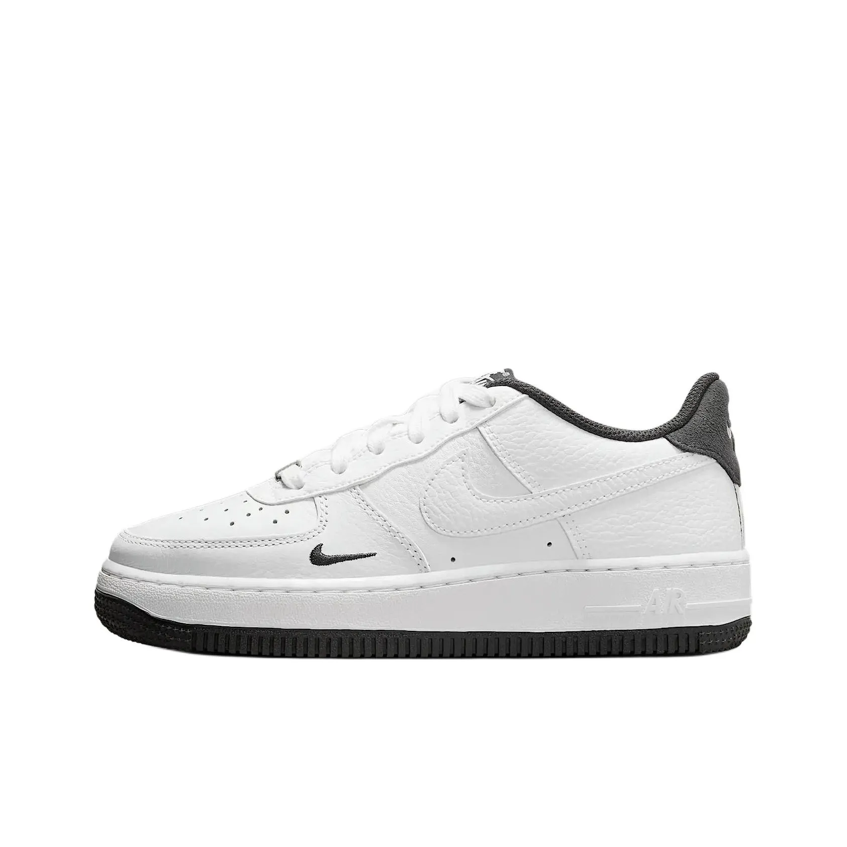Nike Air FORCE 1 LV8 Slip-resistant Abrasion-resistant Low Top Детские Скейтбординг Белый Черный