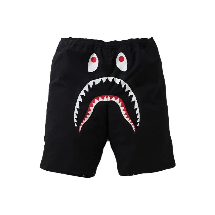 A BATHING APE Shark Series Черные Мужские Повседневные Шорты