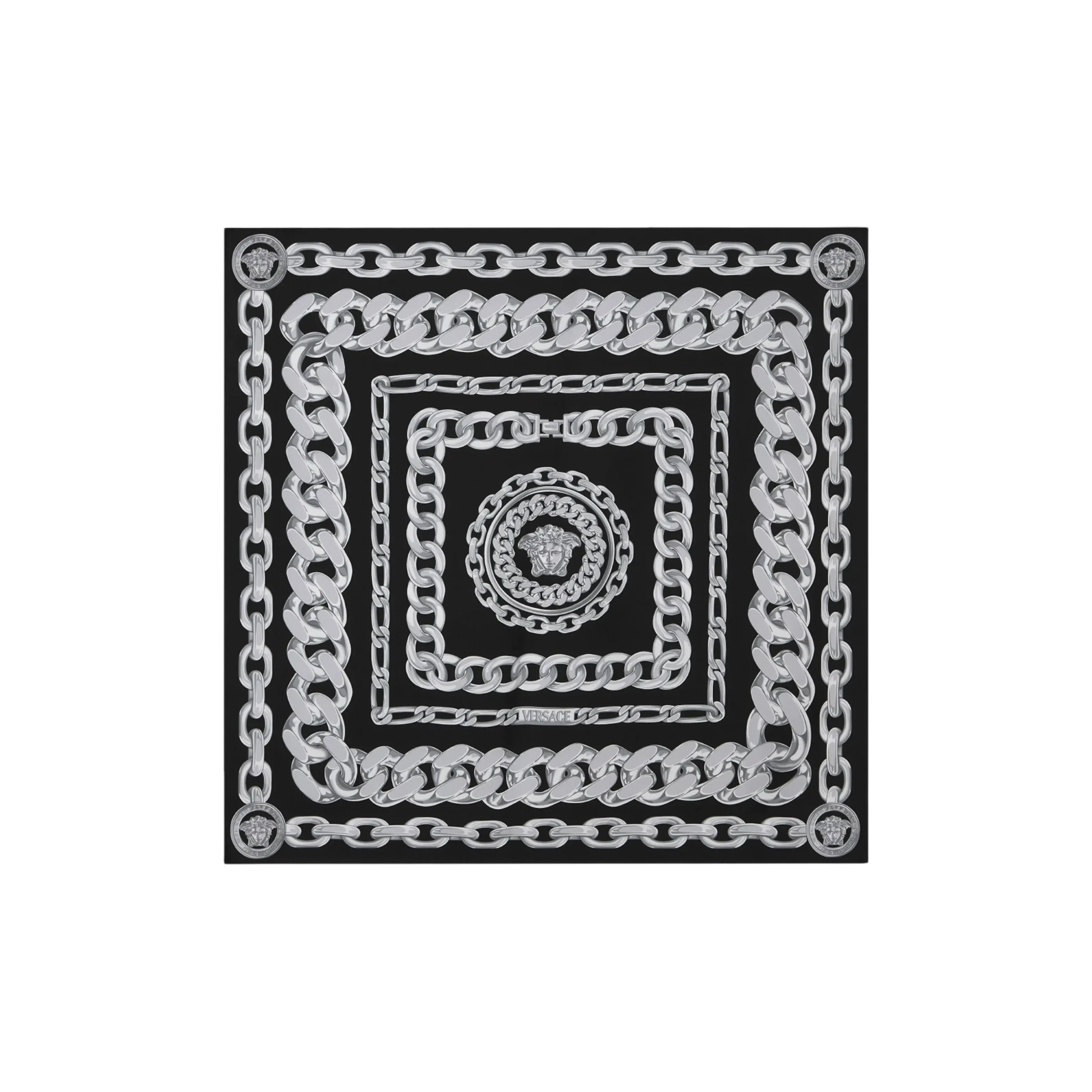 VERSACE Large Medusa Chain Silk Foulard