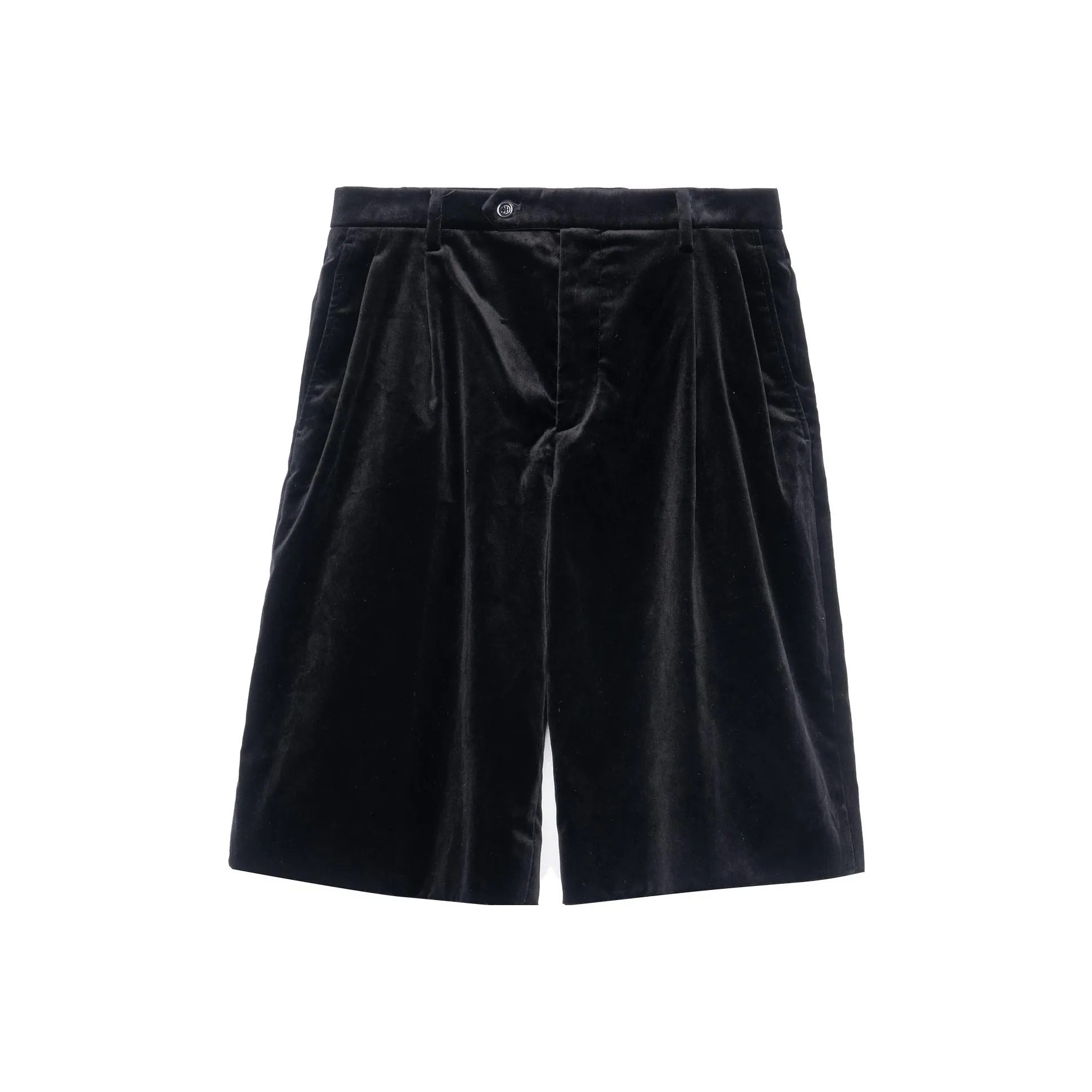 GUCCI Velvet Pleat Front Black shorts
