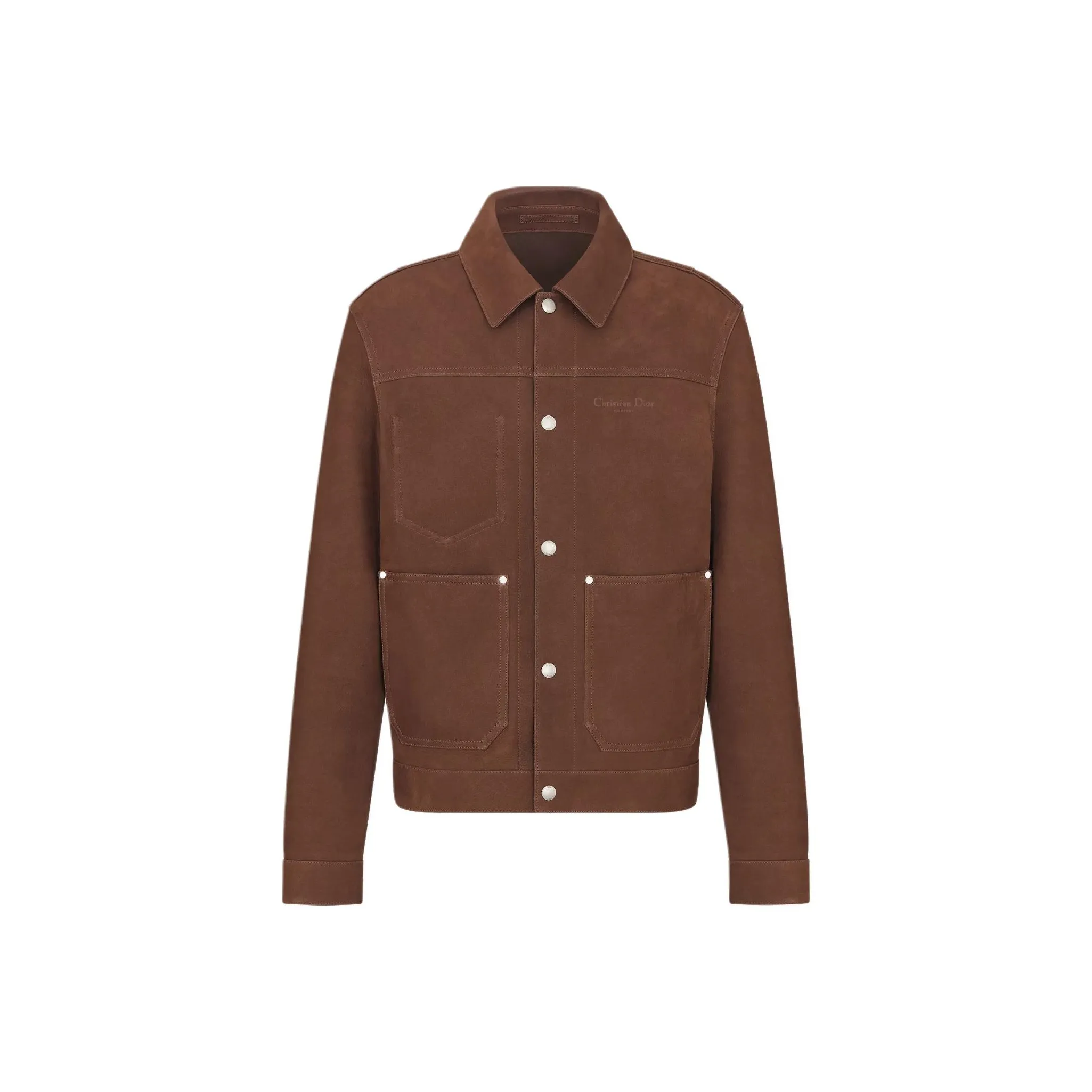 DIOR SS25 Summer Men's Clothing Collection Leather Jacket Men's Brown