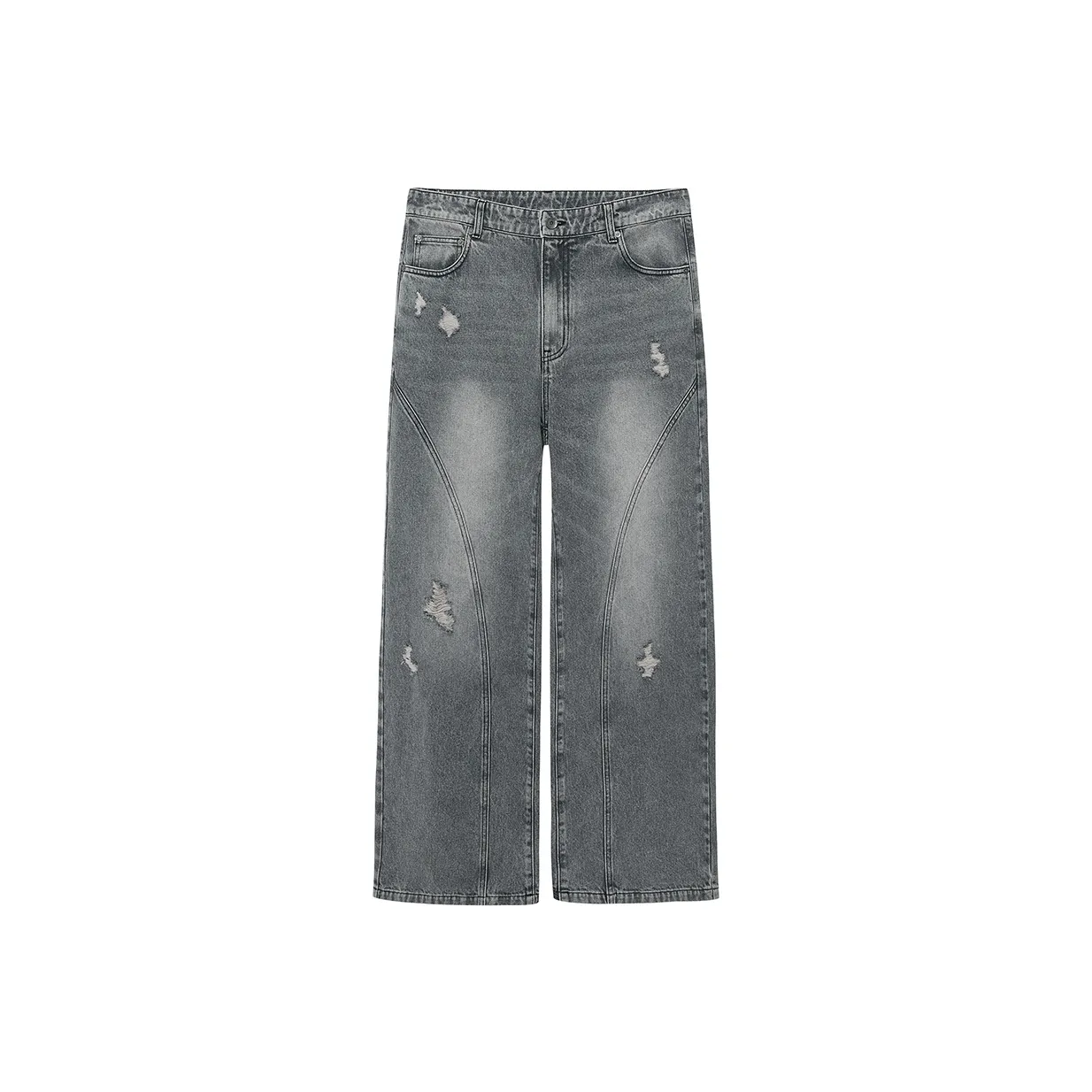 NANS STUDIO Джинсы Мужские Мытые Серые