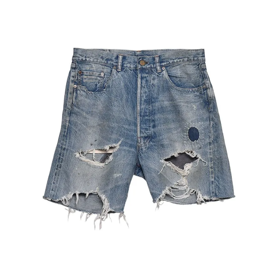 SAINT Mxxxxxx Damage Denim Shorts