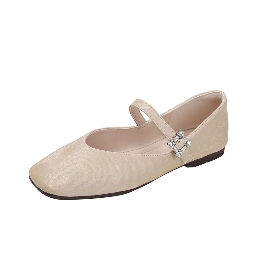 Zomila Квадратный каблук Туфли Мэри Джейн Женские Абрикос