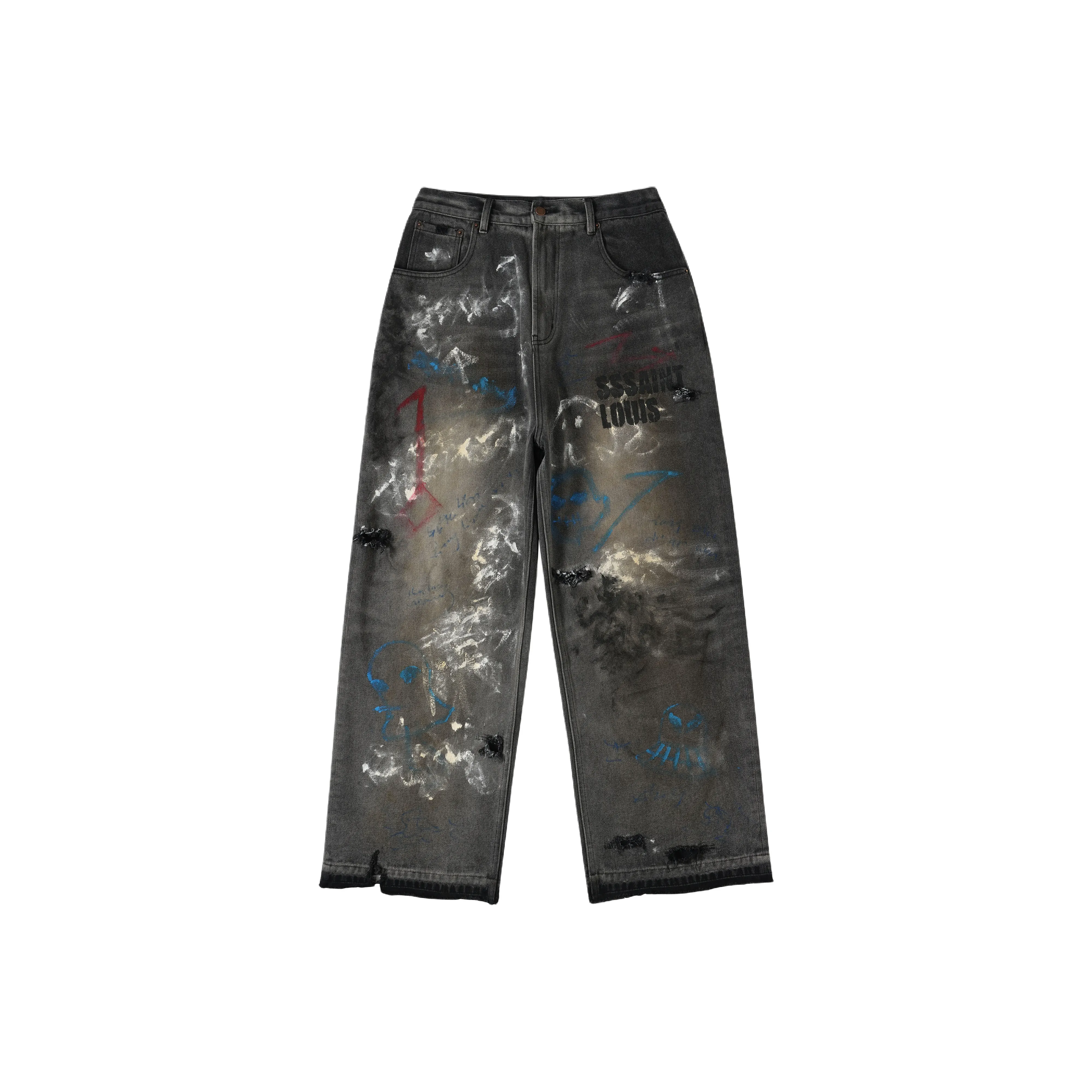 SSSAINT LOUIS Casual Pants Unisex Black