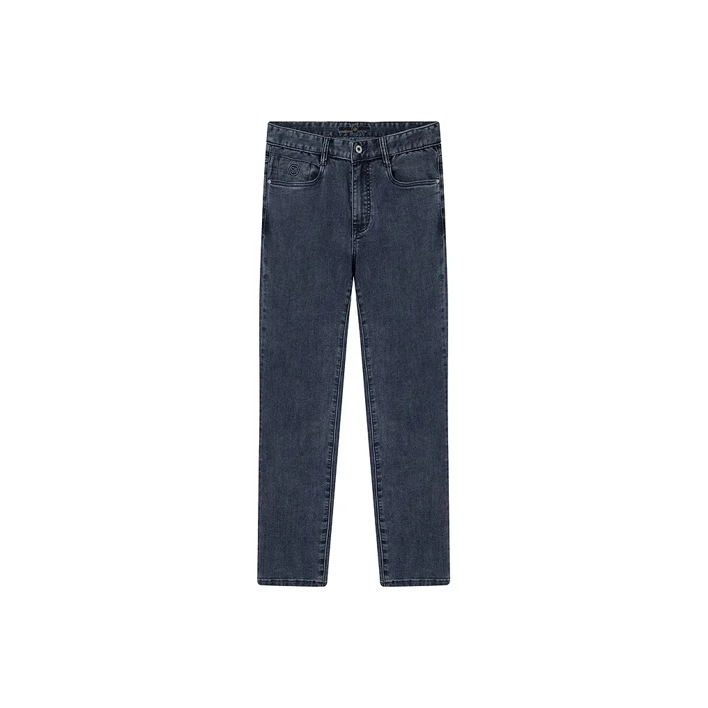 SEVEN Серый Синий Мужские Джинсы