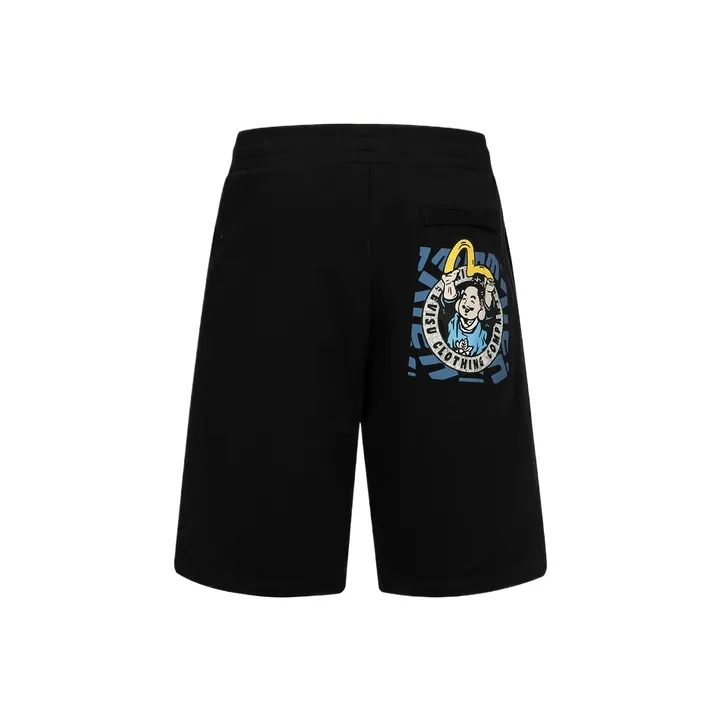 EVISU SS24 Men's Buddha Head And Logo Print Shorts