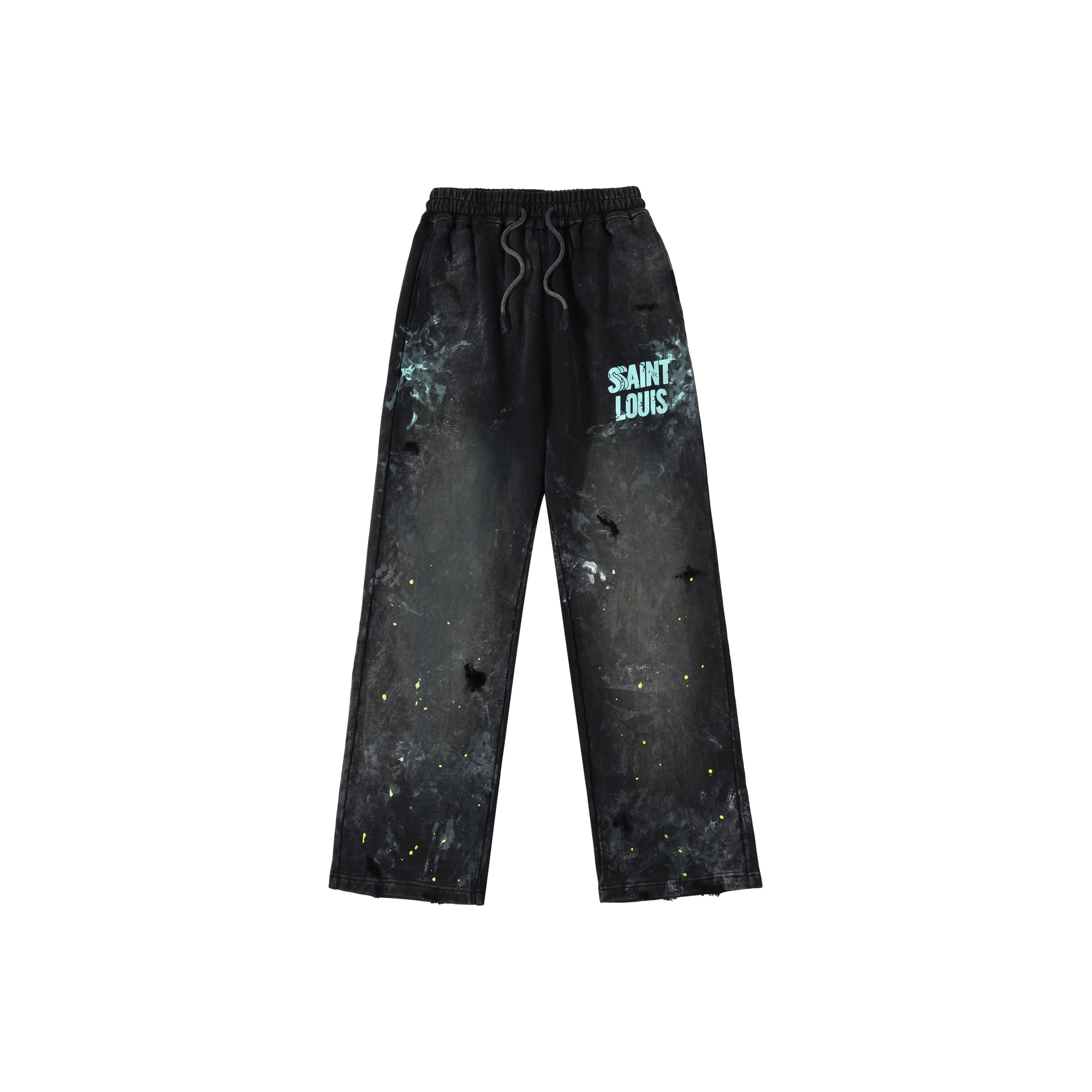 SSSAINT LOUIS Casual Pants Unisex Washed Black