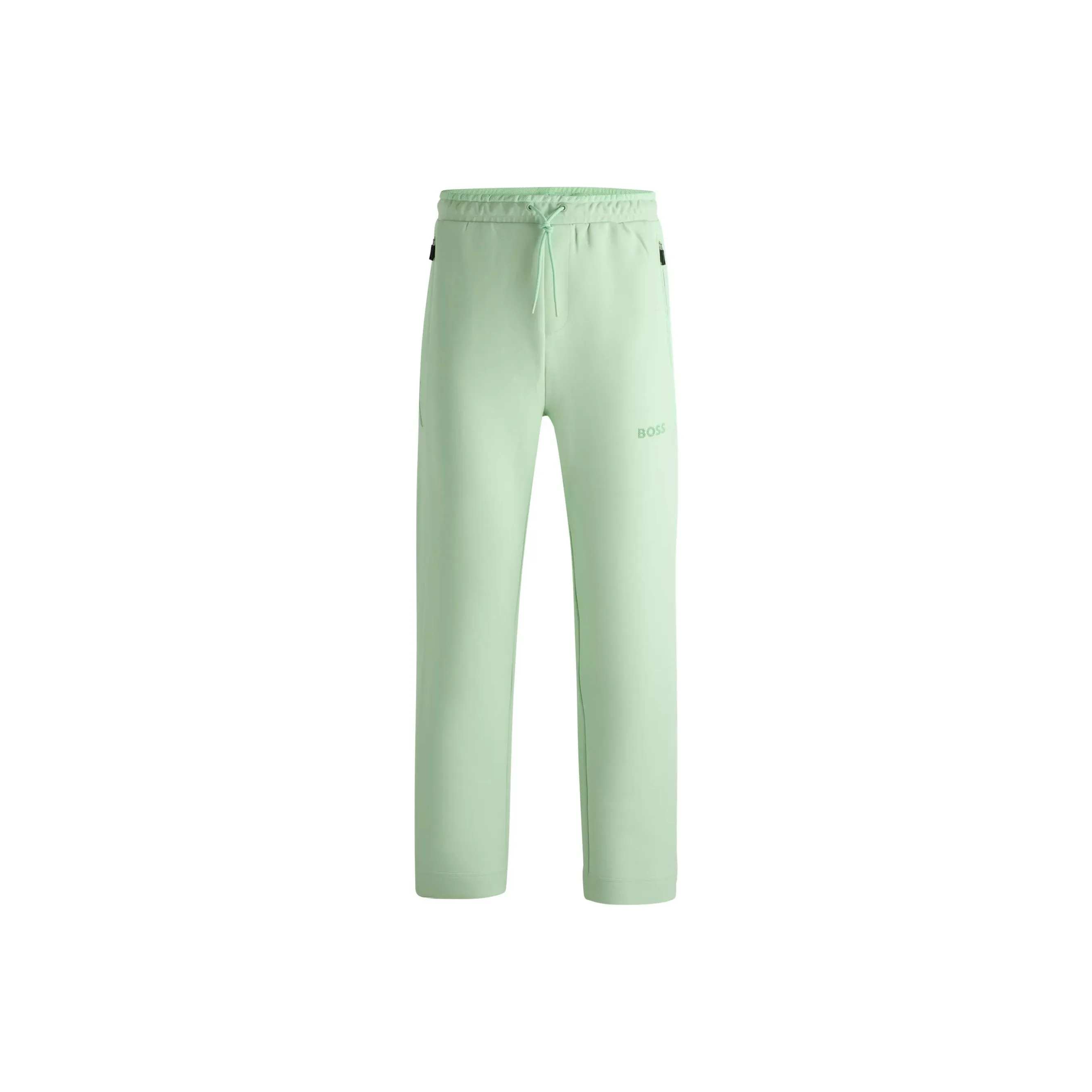 HUGO BOSS Open Hem Tracksuit Bottoms With 3d Moulded Logo Casual Pants Men's Light Green