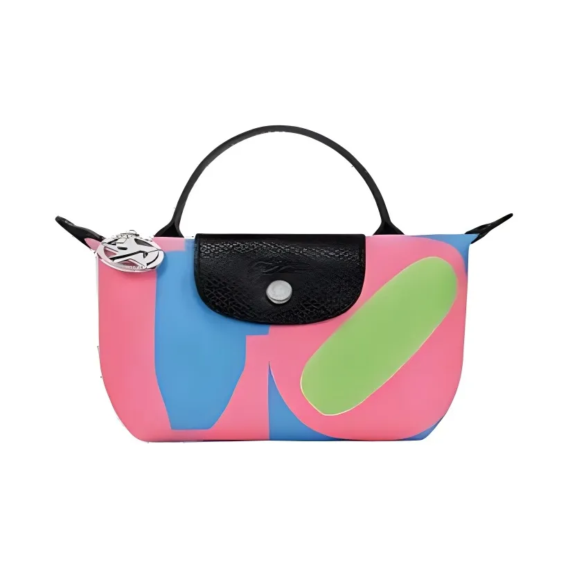 LONGCHAMP ROBERT INDIANA Collaboration Recycled Polyester Canvas Dumpling Bag HandBags Coccinelle Mini Women's Multicolor