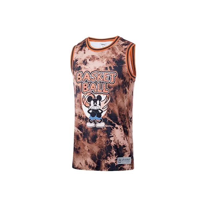 LiNing Basketball Jersey Men's Brown Ice Texture All Over Print