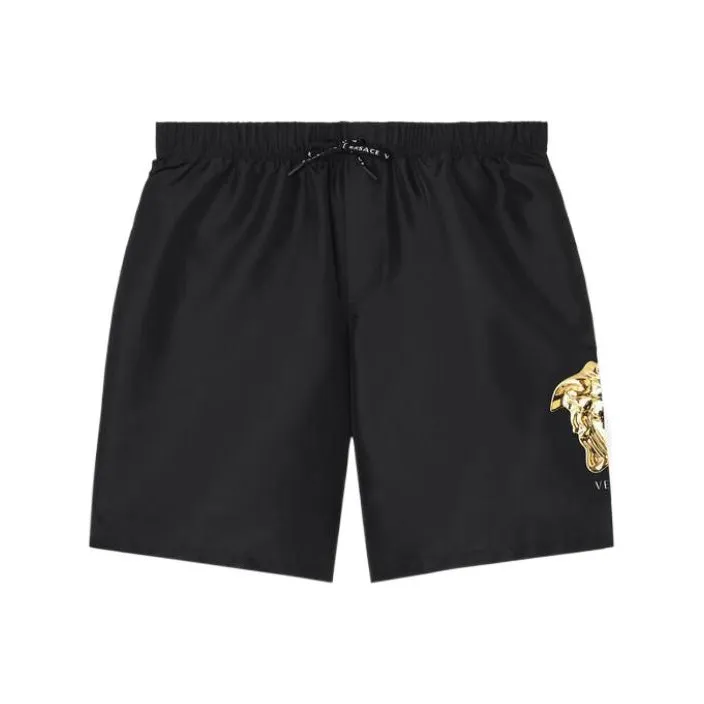 VERSACE Мужские черные пляжные шорты