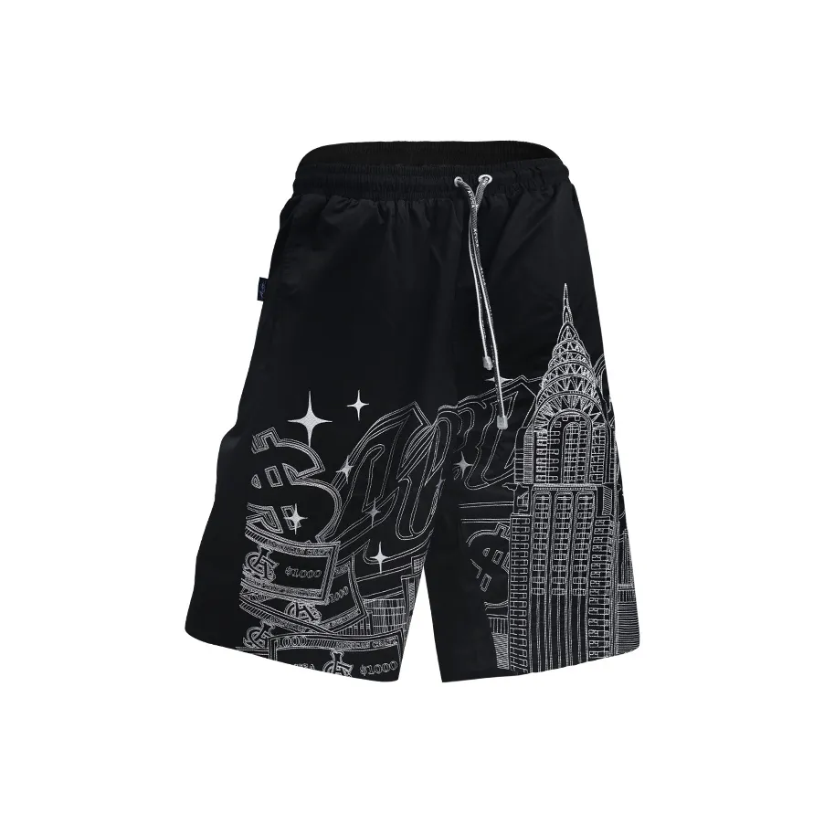 ACUSA JEANS Cargo Shorts Men's Black And White Embroidery