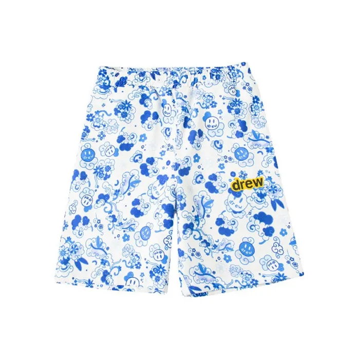 Drew House Smiley Collection Sports Shorts Unisex Danube Blue