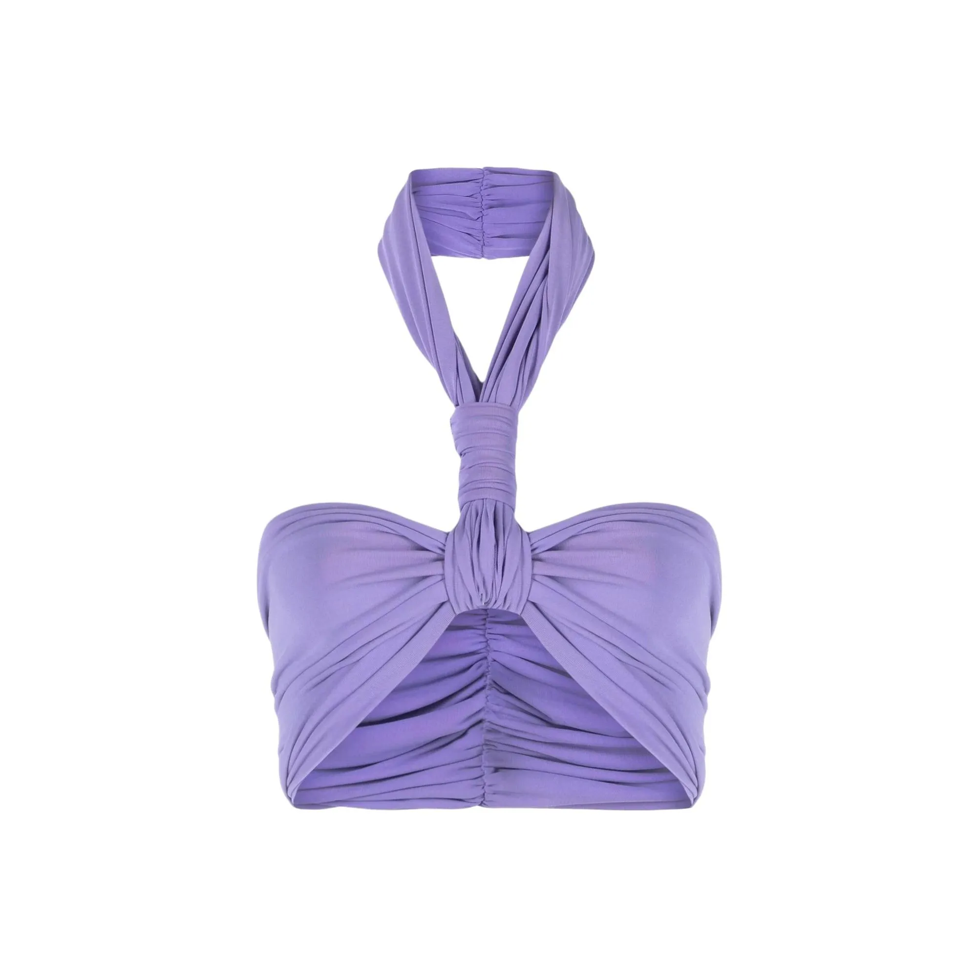 AMBUSH Twist Halterneck Ruched Cropped Top