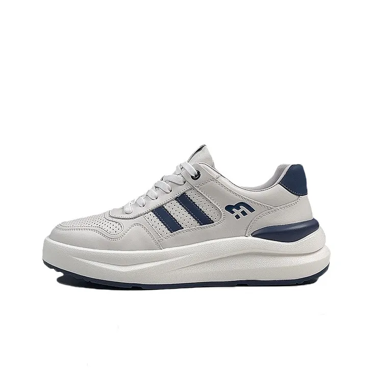 Devanro Slip-resistant Abrasion-resistant Low Top Casual Men's White Blue