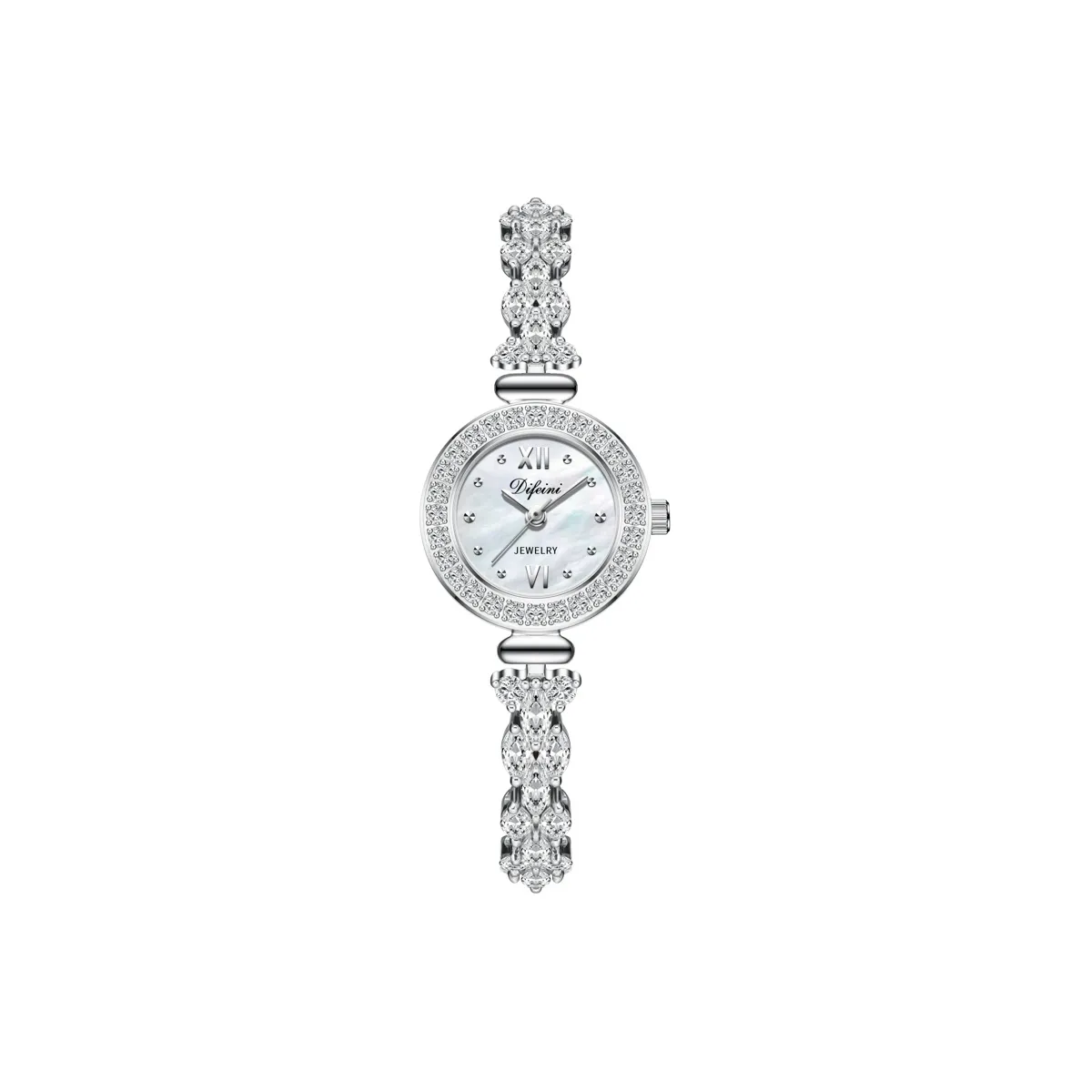 Difeini Кварцевый Movement Женские Часы 22,6 мм Серебряные