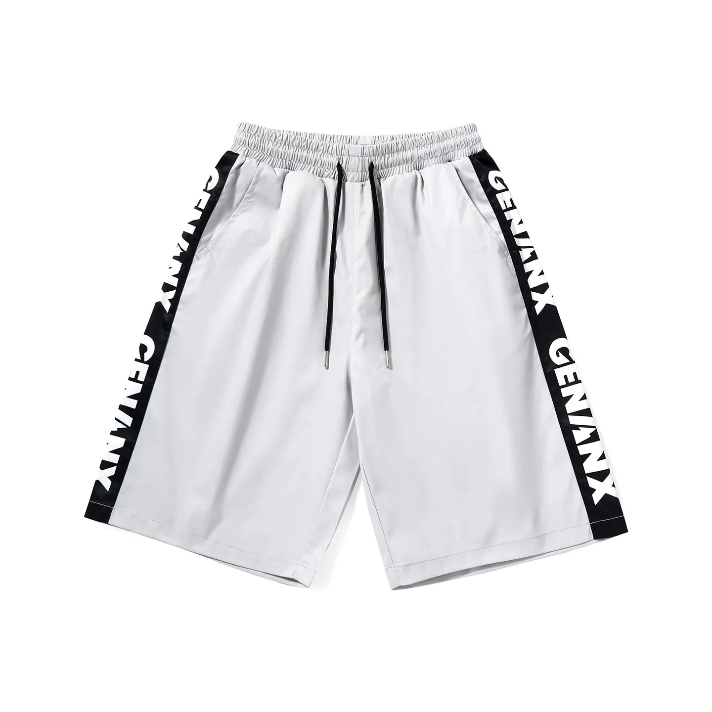 GENANX Casual Shorts Unisex Silver Gray