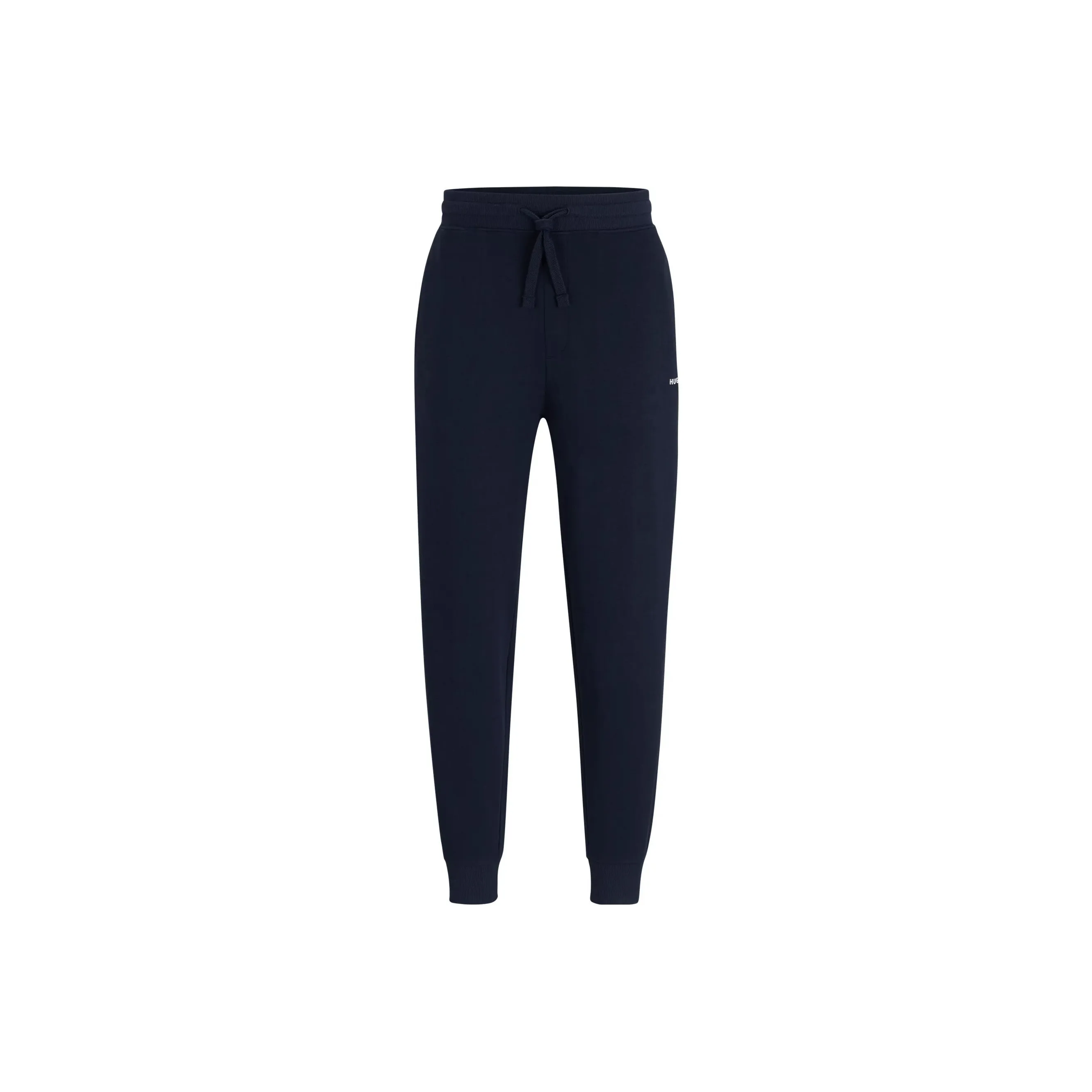 HUGO BOSS Cotton Terry Tracksuit Bottoms с логотипом принт повседневные брюки мужской темно-синий