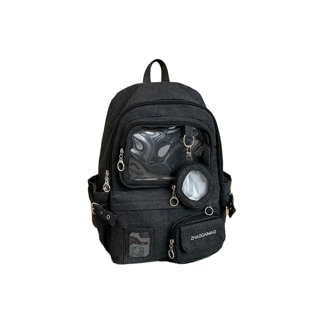 ZOGA Denim Backpack Unisex Black Blue Dark Blue
